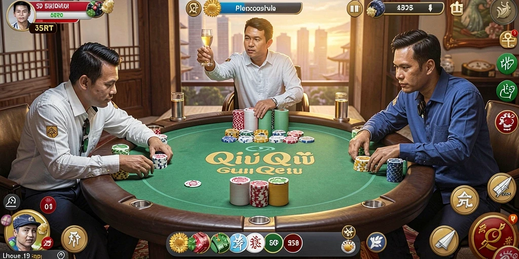Tampilan gameplay QiuQiu yang menarik dan interaktif.