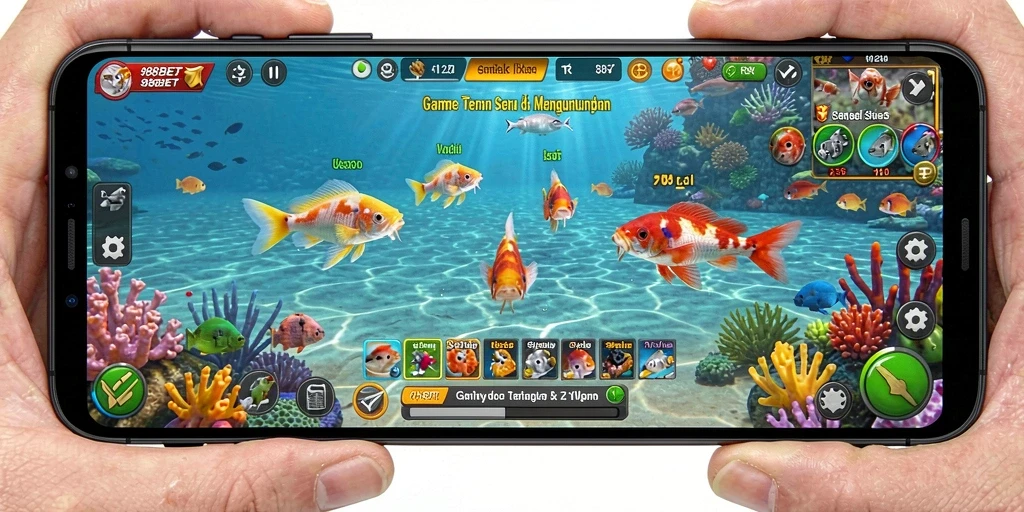 Tampilan gameplay seru dalam Tembak Ikan 988BET.