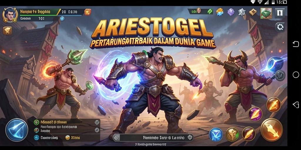 Tampilan gameplay ARIESTOGEL yang menegangkan dalam pertarungan.