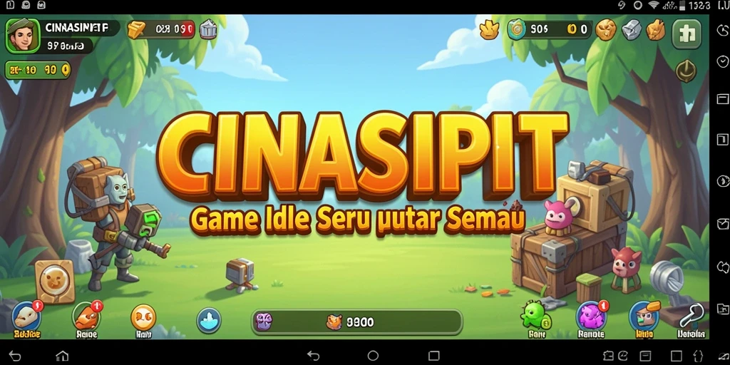 Screenshot gameplay <strong>CINASIPIT</strong> menunjukkan karakter yang lucu dan sistem pengumpulan sumber daya yang menarik.