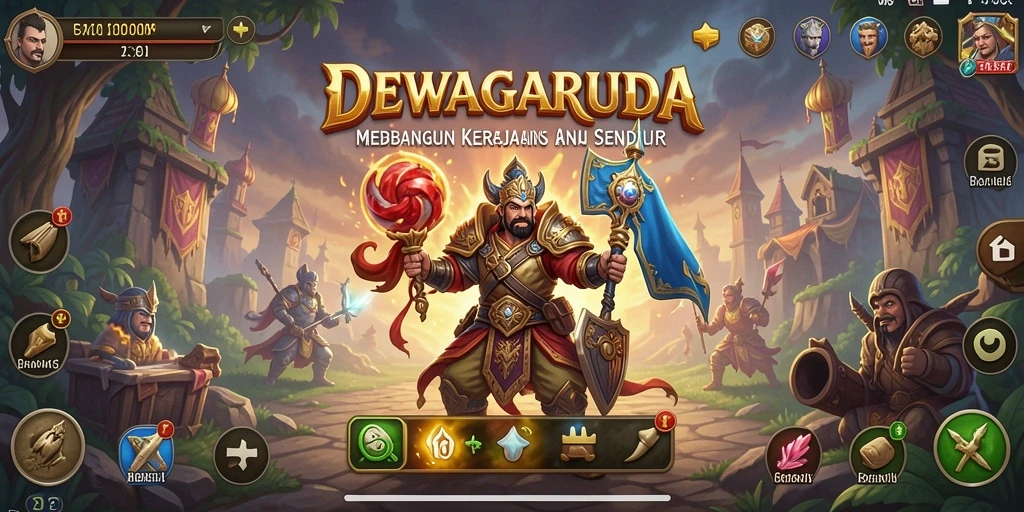 Tangkapan layar menunjukkan gameplay strategi bisnis di DEWAGARUDA.