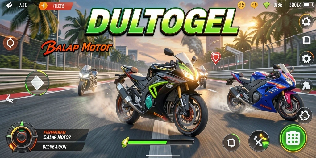 Tangkapan layar dari gameplay mendebarkan DULTOGEL saat balapan.