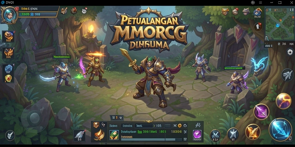 Screenshot gameplay DY01 yang menunjukkan aksi petualangan mendebarkan di dunia MMORPG.