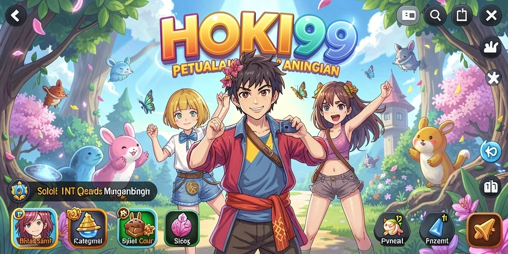 Tampilan screenshot gameplay HOKI99 dengan karakter anime yang menarik.
