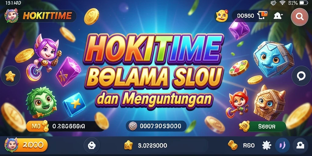Tampilan gameplay menarik HOKITIME dengan berbagai tema slot.