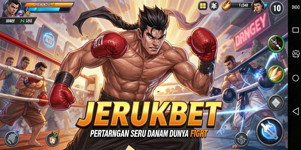Screenshot JERUKBET menampilkan aksi pertarungan yang mendebarkan.