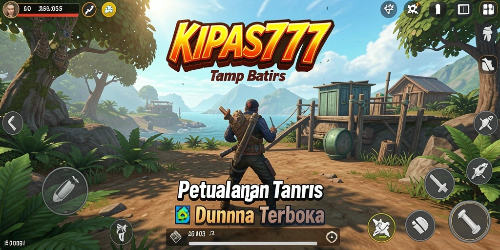 Screenshot gameplay KIPAS777 menunjukkan keindahan dunia terbuka yang luas.
