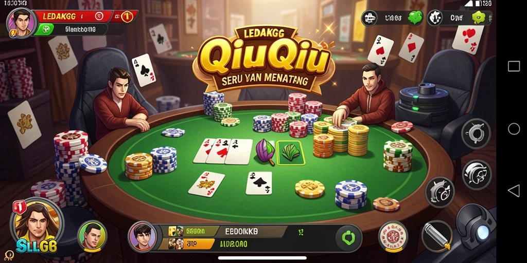 Tampilan gameplay seru di LEDAKGG dengan fitur QiuQiu.