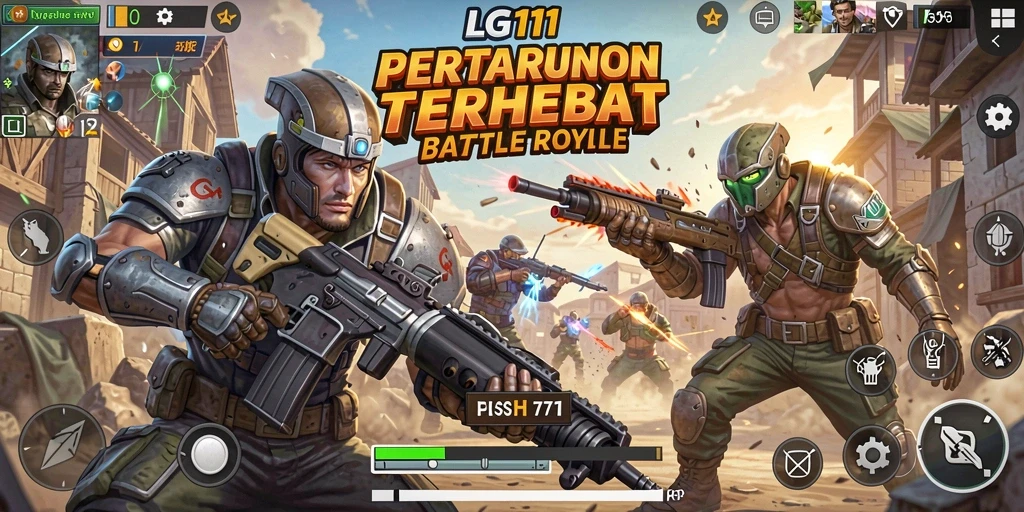 Tampilan dinamis gameplay menyenangkan dalam Battle Royale.