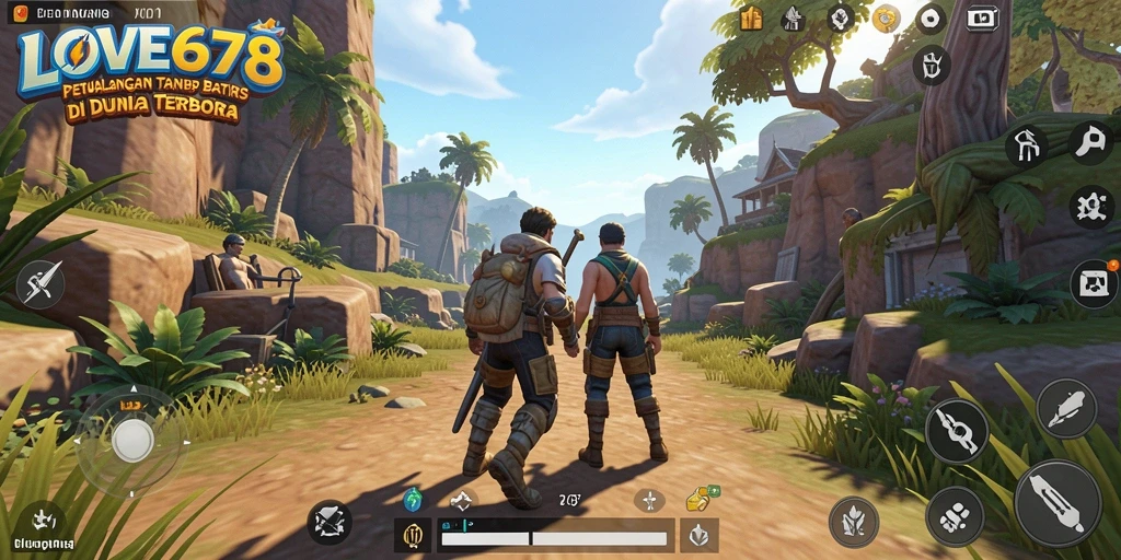 Tangkapan layar dari gameplay LOVE678 menampilkan eksplorasi dunia terbuka yang menakjubkan.