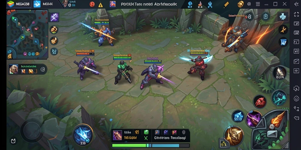 Tampilan dinamis dari gameplay MOBA di MEGA338 yang menarik.