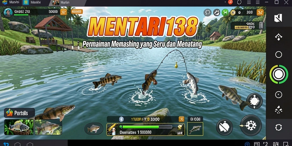Screenshot gameplay MENTARI138 menampilkan aksi memancing yang seru.
