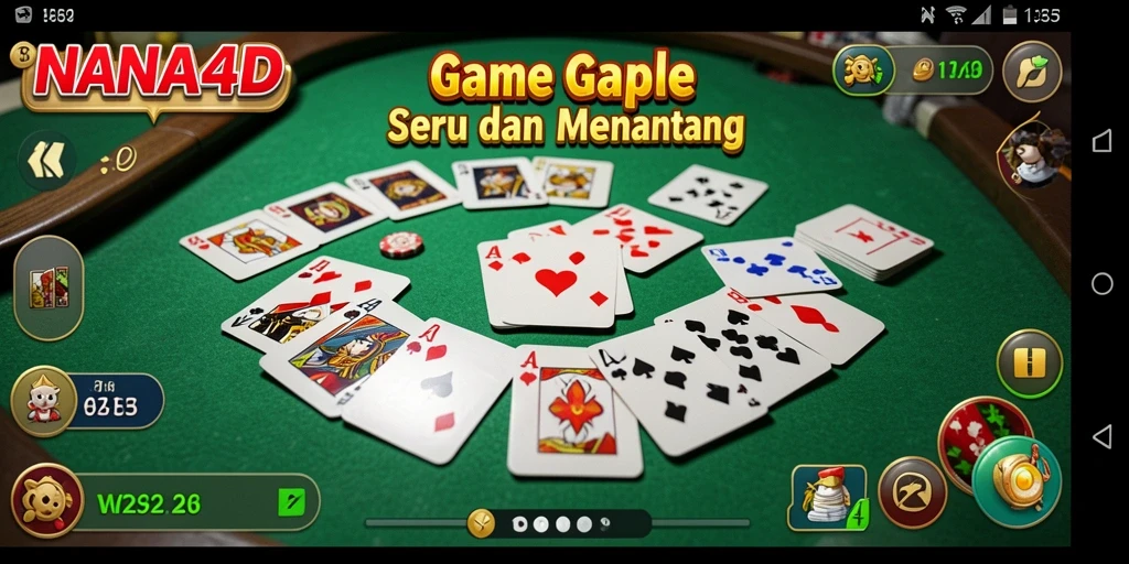 Screenshot gameplay gaple NANA4D yang menarik dan interaktif.