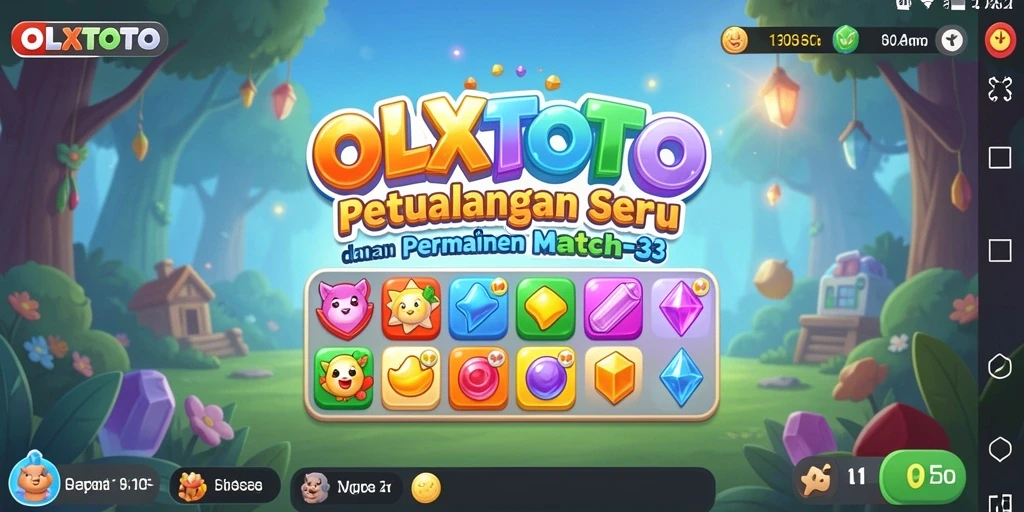 Tampilan gameplay seru di OLXTOTO dengan elemen Match-3 yang menarik.