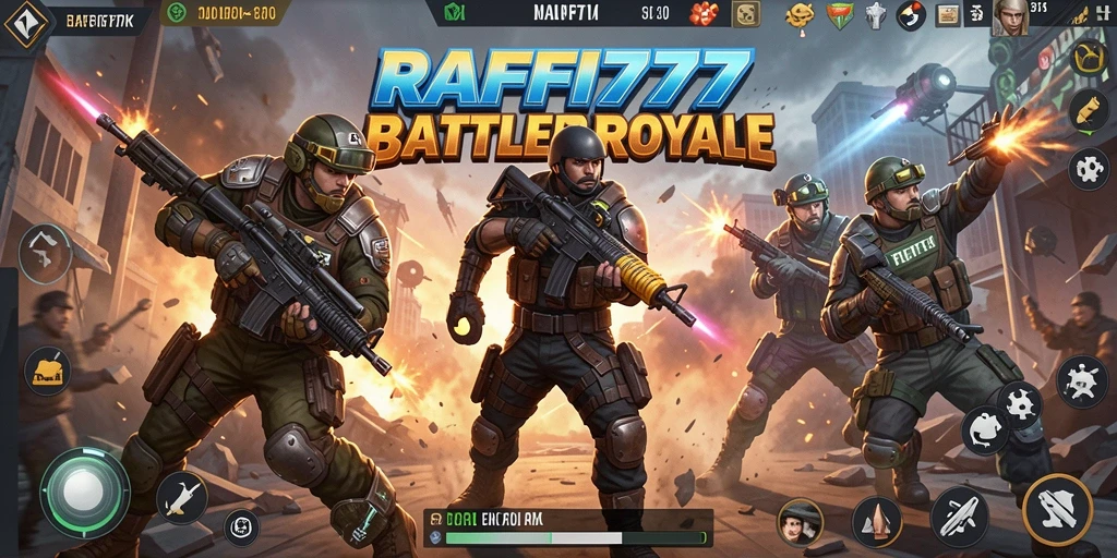 Tampilan gameplay epik di arena Battle Royale RAFFI777.