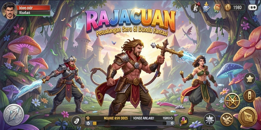 Tampilan gameplay seru dalam dunia petualangan RAJACUAN.