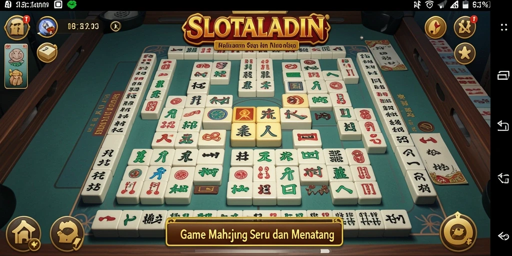 Tampilan gameplay menarik dari SLOTALADIN dengan berbagai level Mahjong.
