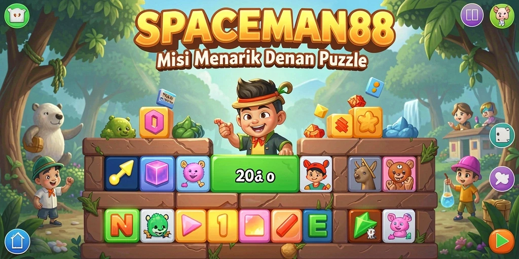 Screenshot gameplay <strong>SPACEMAN88</strong> yang menampilkan tantangan puzzle luar angkasa.