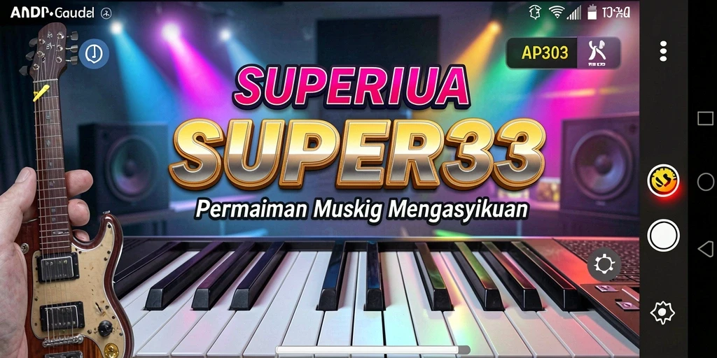 Tampilan gameplay <strong>SUPER33</strong> saat pemain beraksi dengan musik.