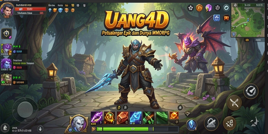 Screenshot menampilkan aksi seru dalam gameplay UANG4D MMORPG.